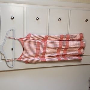 Coral pink‎ linen dress